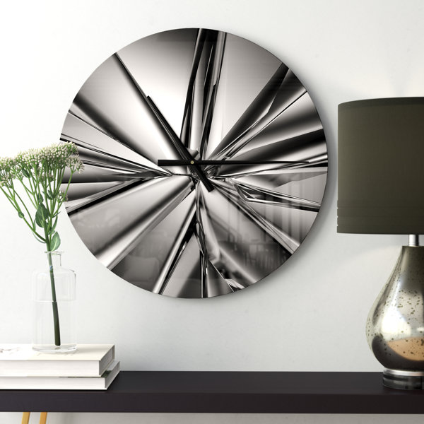 East Urban Home Oversized Futuristic Crystal Background Wall Clock